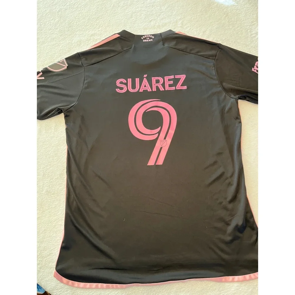 Inter Miami CF Adidas Soccer Jersey Size Large Black‎ Pink Authentic
